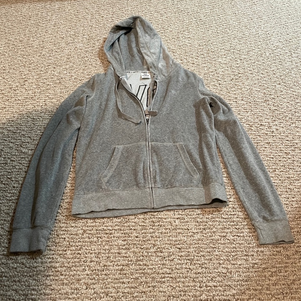 PINK Velour Hoodie Sweatshirt / Pullover (V/S)